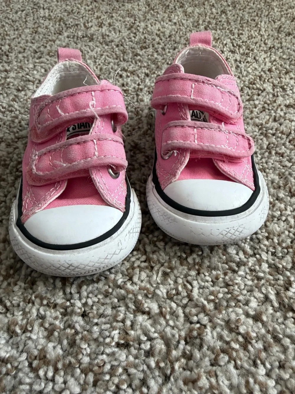 Converse Pink Velcro Baby Sneakers